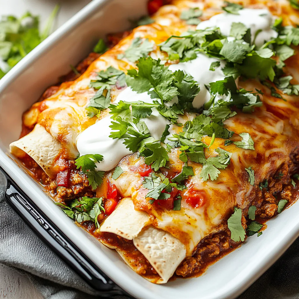 Easy Cheesy Ground Beef Enchiladas