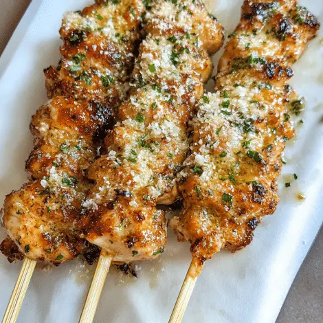 Ranch Garlic Parmesan Chicken Skewers