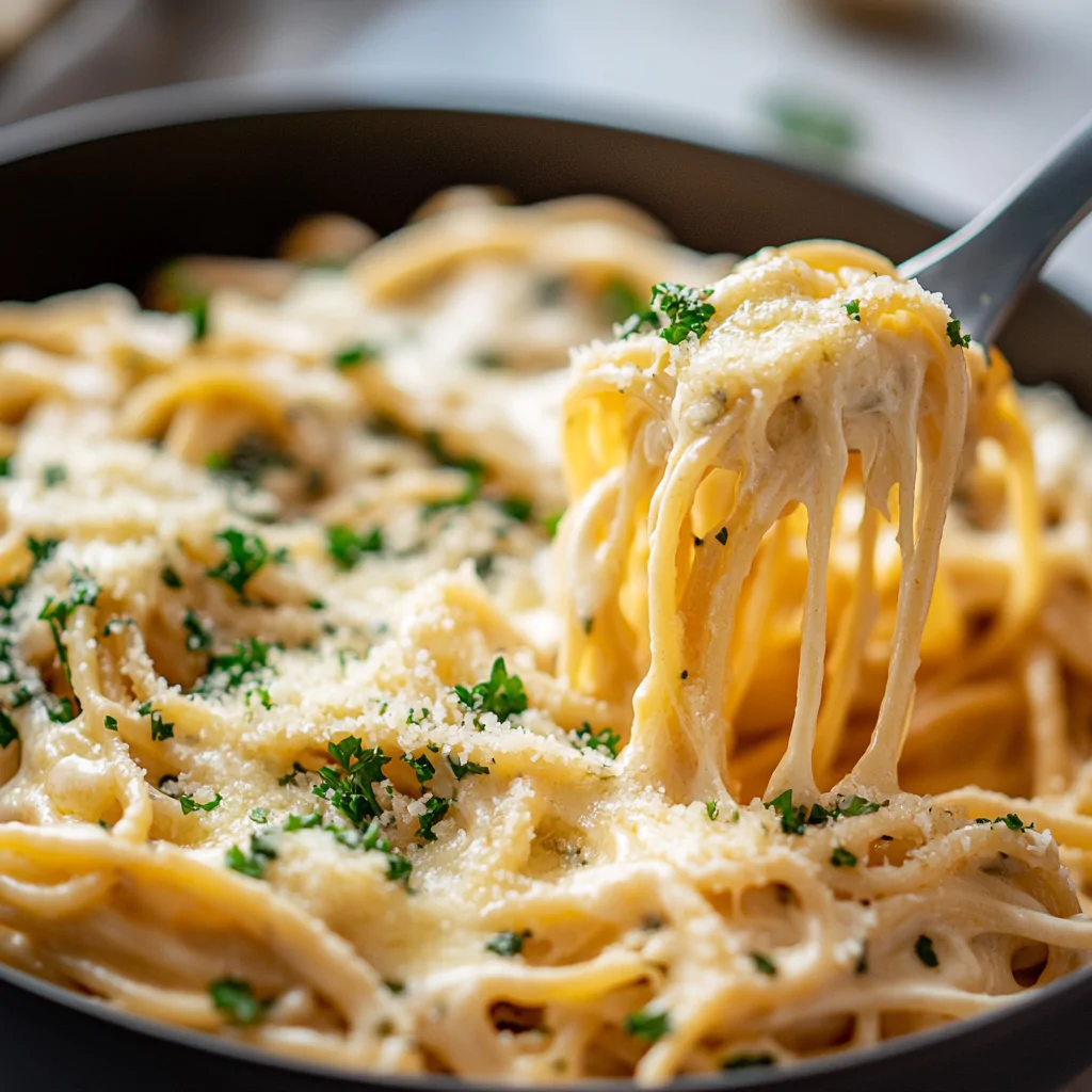 Creamy Cheesy Garlic Parmesan Spaghetti
