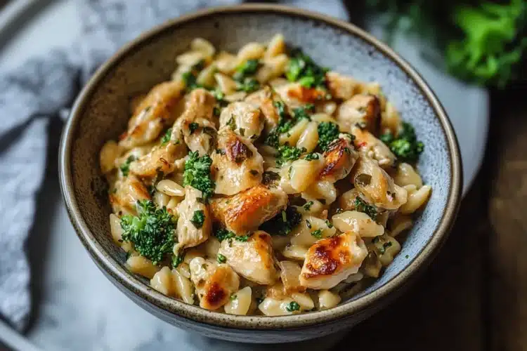 Cheesy Chicken Broccoli Orzo