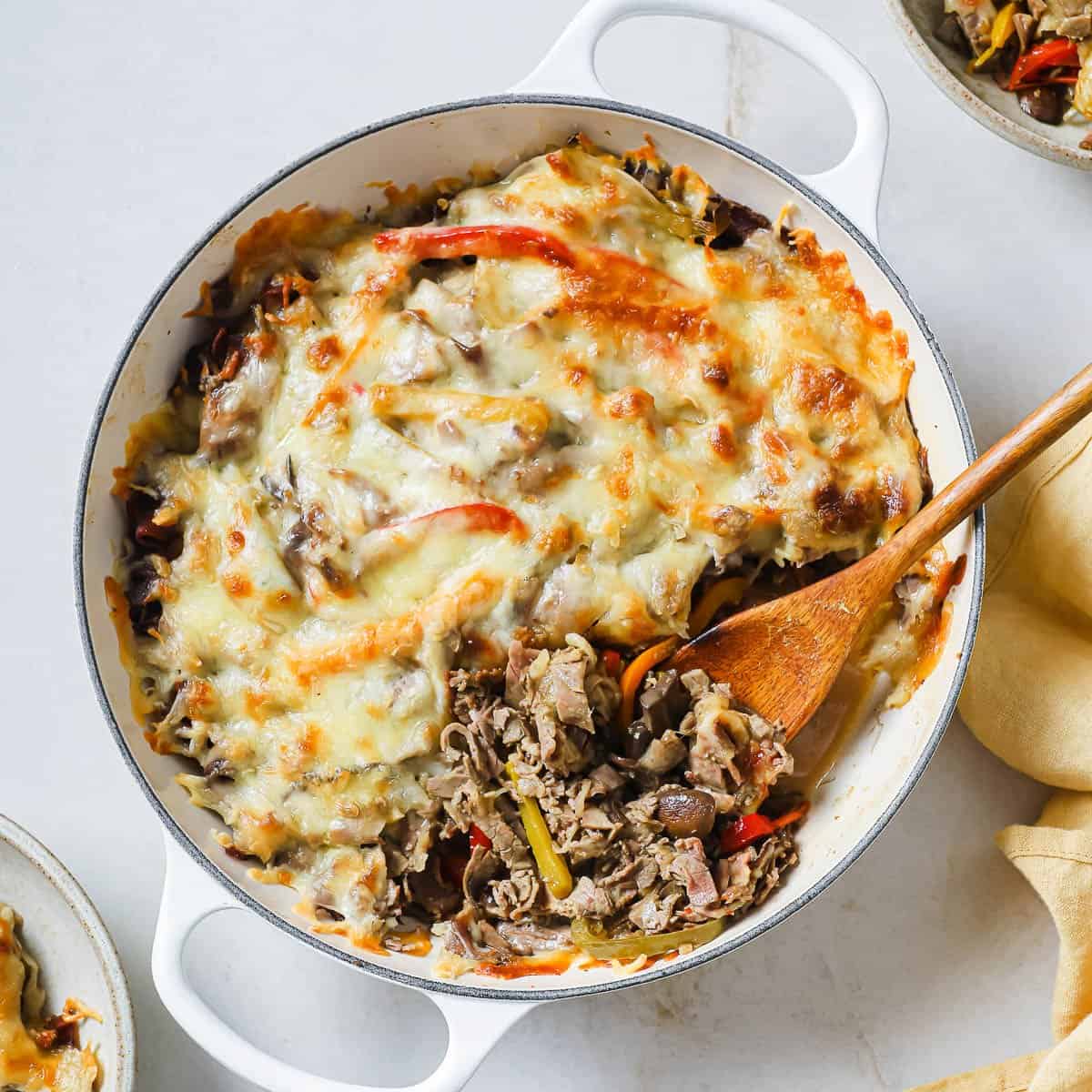 Cheesy Low Carb Philly Cheesesteak Casserole