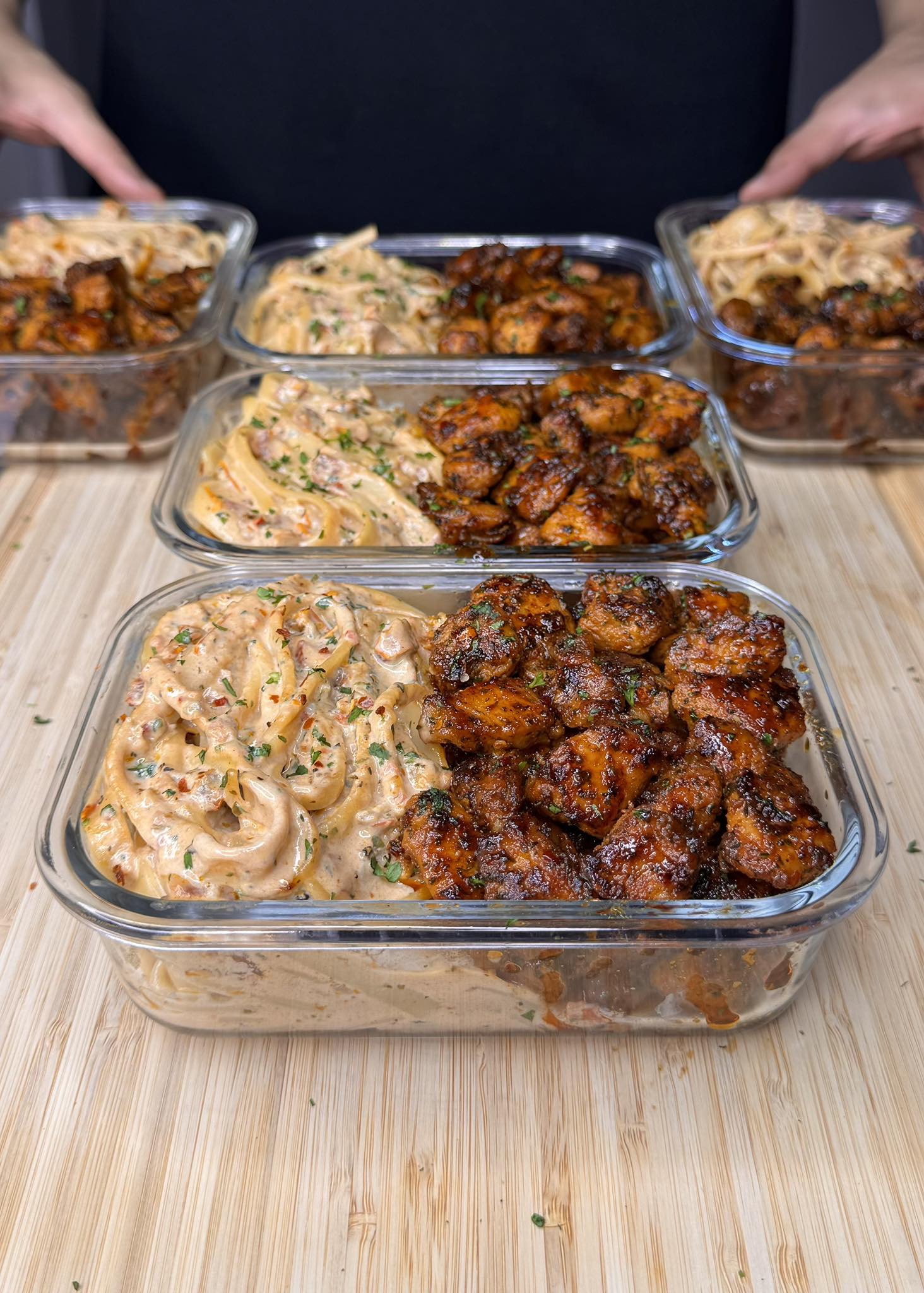 Honey butter chicken alfredo: High-protein