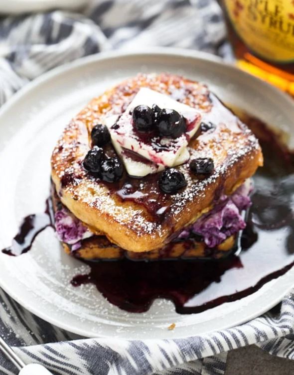 Homemade Blueberry Cream Cheese Stuffed French Toast