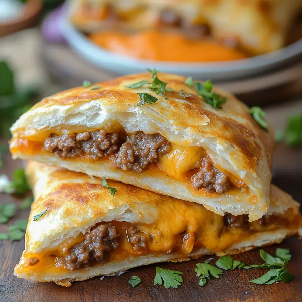 Melty Cheeseburger Pizza Pockets
