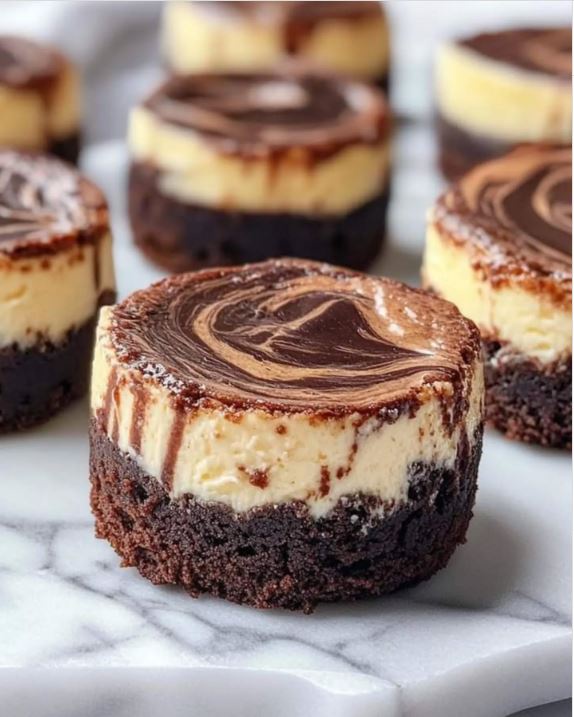Brownie Bottom Mini Cheesecakes