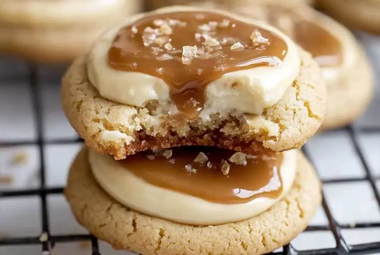 Salted Caramel Cheesecake Cookies