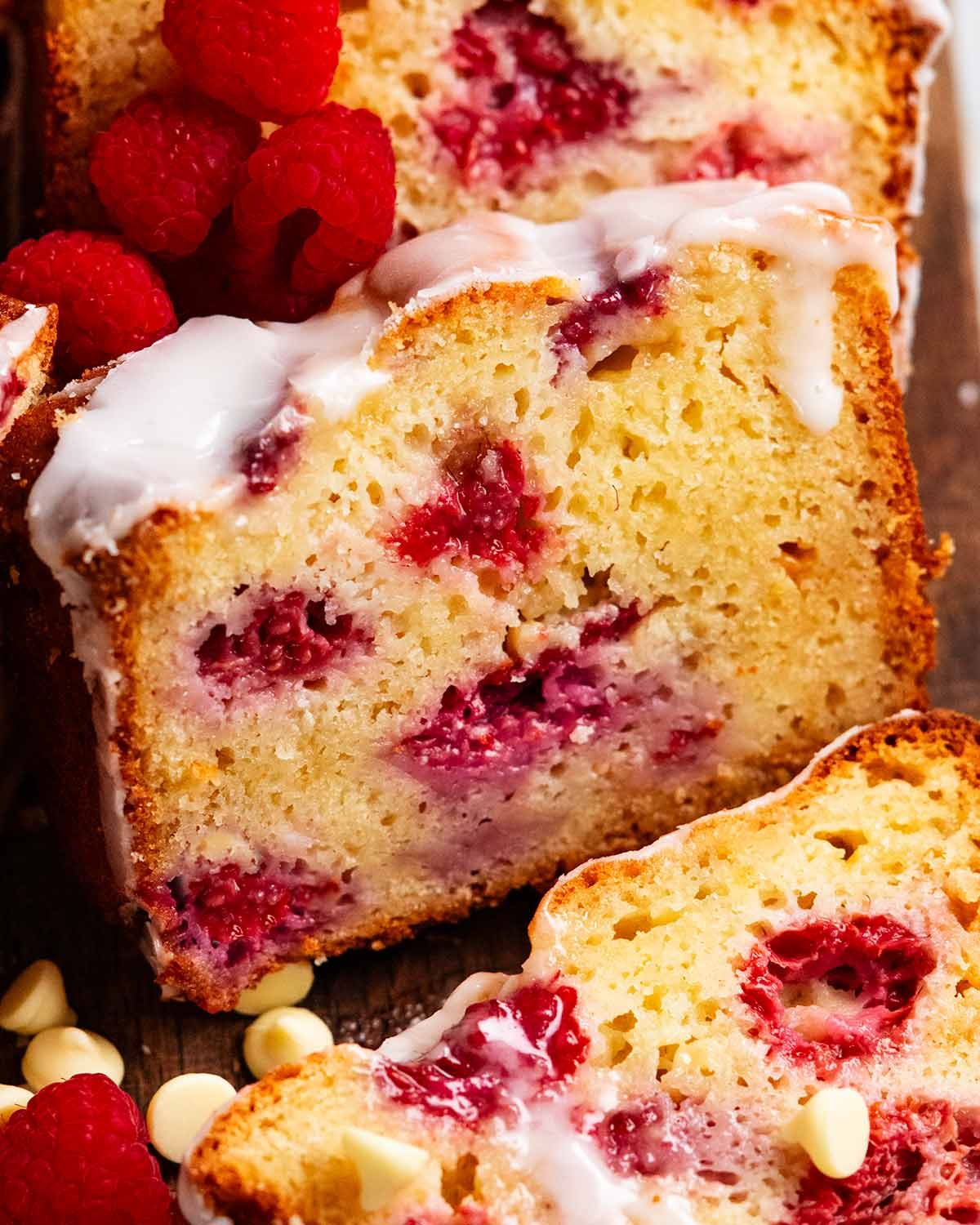 Glazed White Chocolate Raspberry Loaf