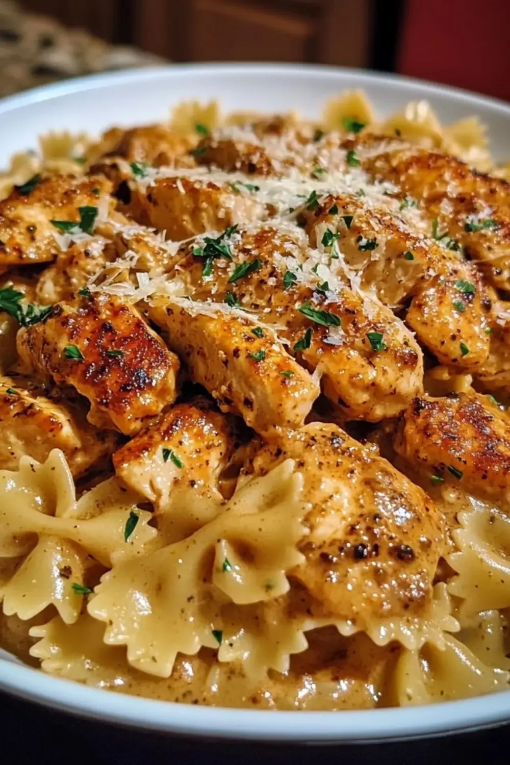Creamy Cajun Chicken Bowtie Pasta Skillet