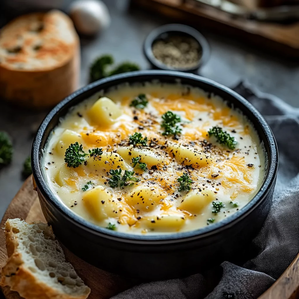Cheddar Garlic Herb Potato Soup
